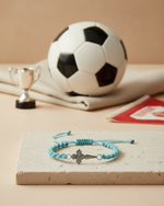 Foto de producto Pulsera Celeste Escudo Plata Disponible en la Tienda del Celta FC