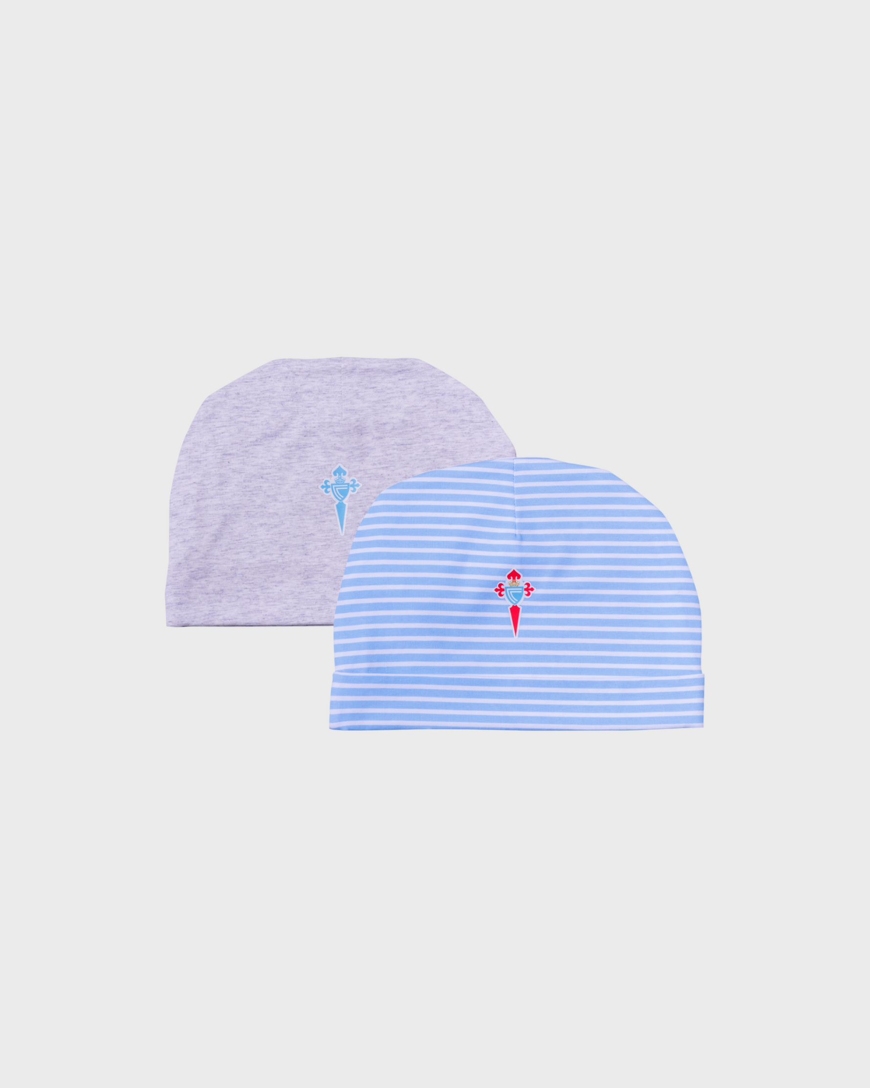 Foto de producto Pack Gorros Bebé Azul e Gris Disponible en la Tienda del Celta FC