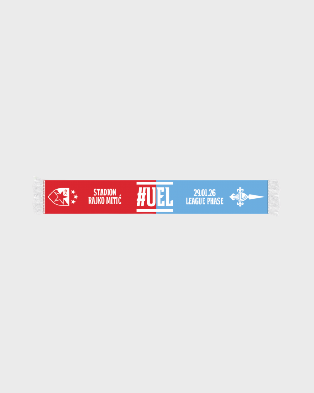 Foto de producto Bufanda Crvena Zvezda - Celta UEFA 25/26 Disponible en la Tienda del Celta FC