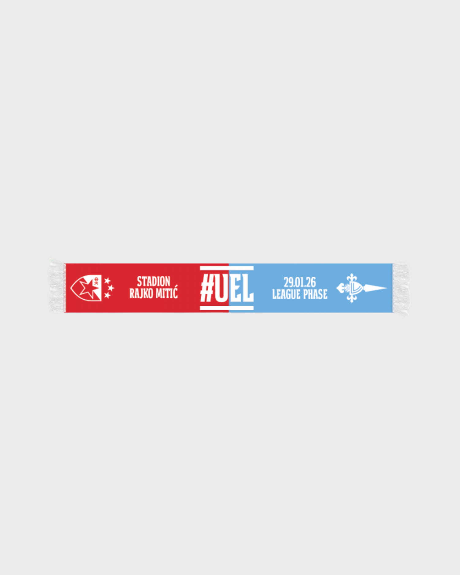 Foto de producto Bufanda Crvena Zvezda - Celta UEFA 25/26 Disponible en la Tienda del Celta FC