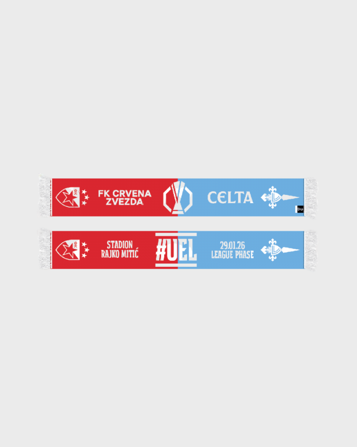 Foto de producto Bufanda Crvena Zvezda - Celta UEFA 25/26 Disponible en la Tienda del Celta FC
